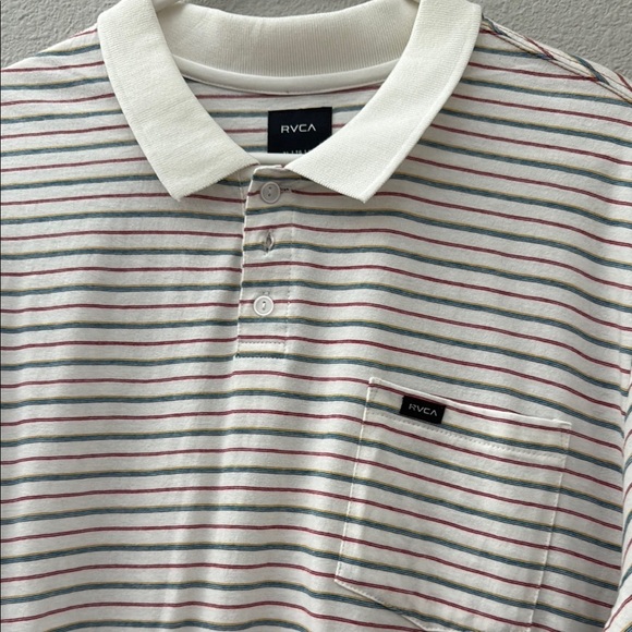 RVCA Men's Striped Polo Shirt - Picture 2 of 4